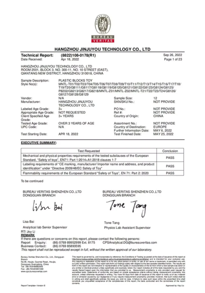 HANGZHOU JINJUYOU TECHNOLOGY CO., LTD - September 26, 2022