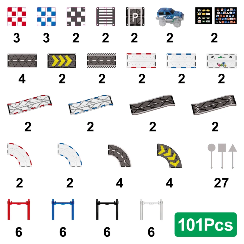 101 Pcs Wilderness Racing Magnetic Car Track - Image 3