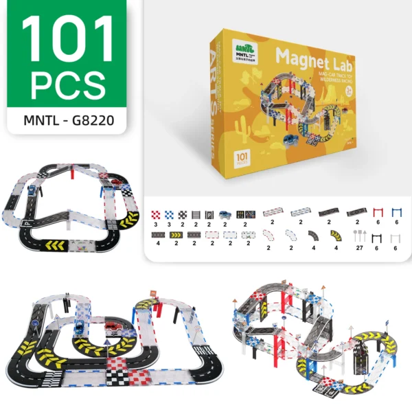 101 Pcs Wilderness Racing Magnetic Car Track
